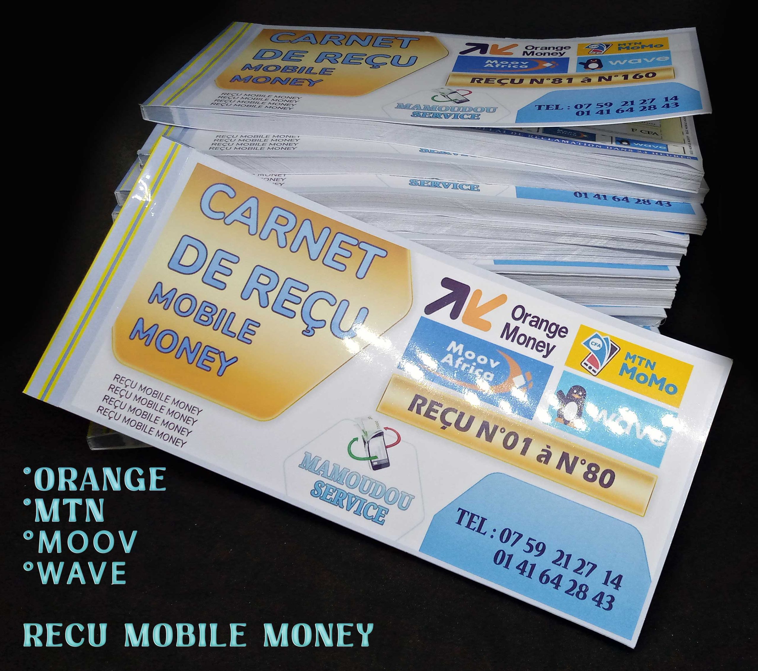 Confection de reçu pour mobile money