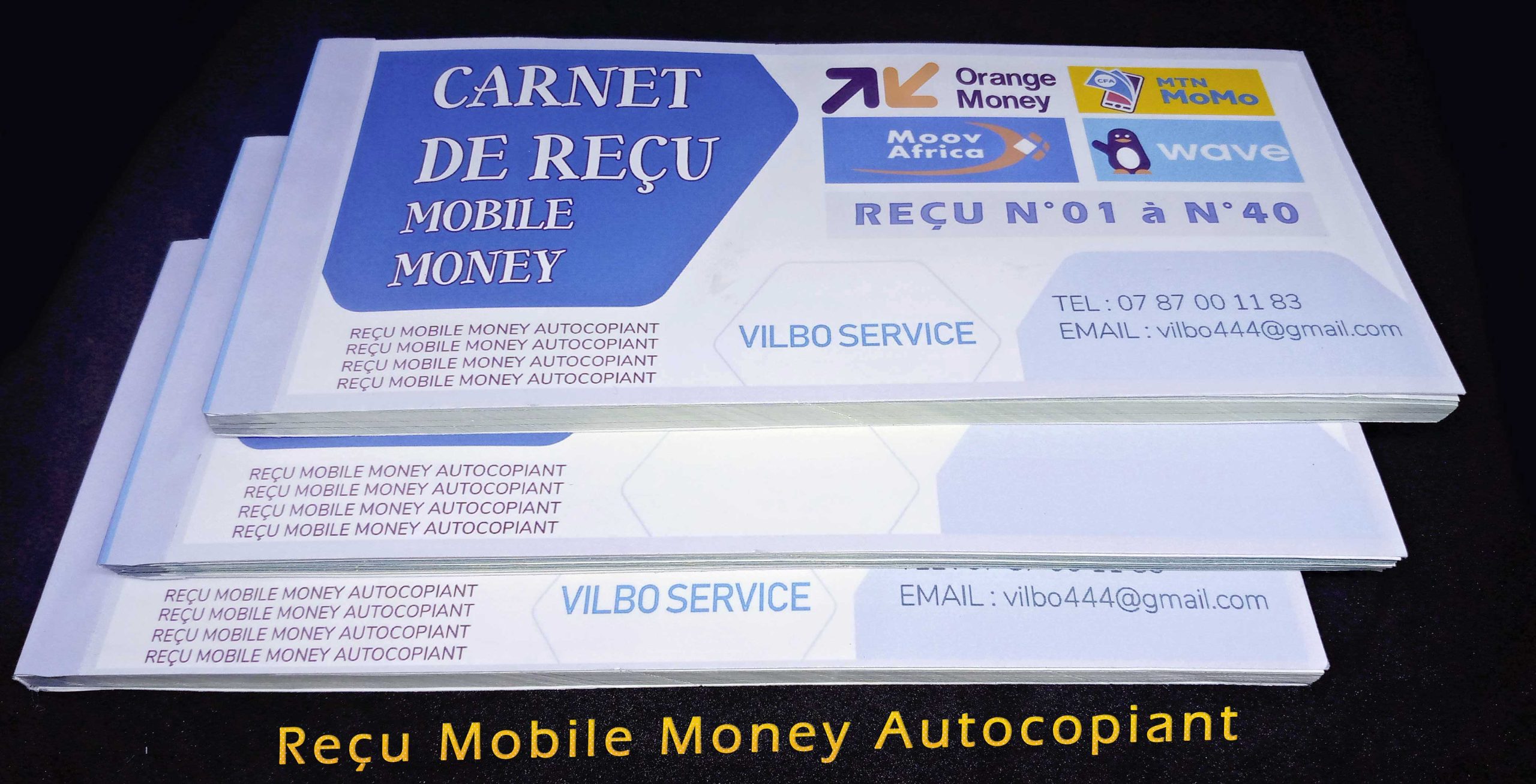 Reçu Mobile Money Autocopiant