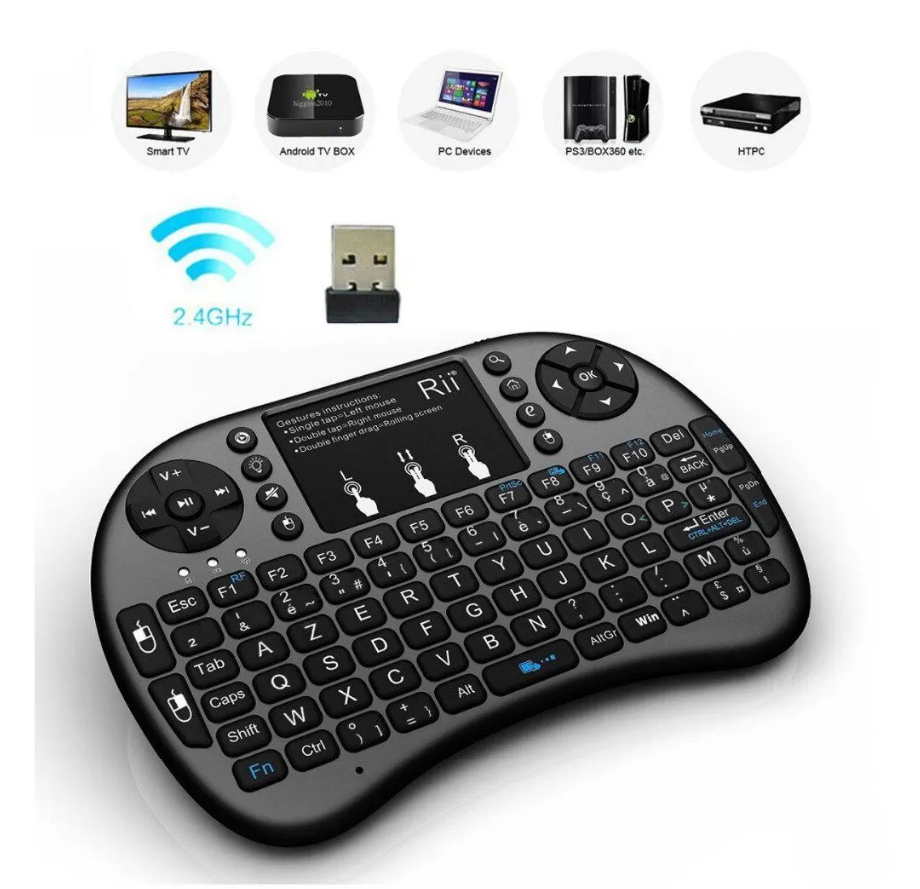 mini clavier azerty lumineux idéal pour smart tv ,pc , android